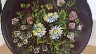 Роспись тарелки. Двойной мазок. Hand painted plate