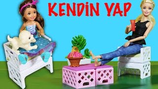 Barbie Oyuncak Bebekler için Bahçe Koltuğu Yapımı | Nasıl Yapılır | EvcilikTV "Kendin Yap"