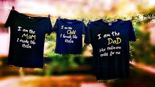 DIY How to paint text on t-shirt at home | matching family t-shirt ,make ur own custom brand t-shirt