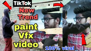 Tiktok New Trend | wall Paint vfx | vfx video tutorial | saif editz | tiktok viral video tutorial |