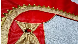 Beautiful patchwork blouse back neck design| cutting and stitchinge back neck blouse|blouse designs