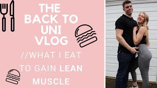 WHAT I EAT TO GROW LEAN MUSCLE// travel vlog & booty exercises!