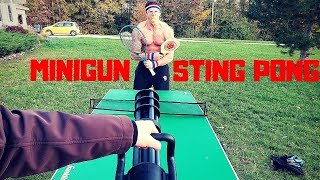 Airsoft Minigun STING PONG Competition | Bodybuilder VS Painful Airsoft Guns Fail