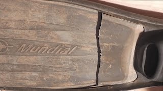Ремонт лопасти ласт  для подводной охоты Beuchat Mundial.