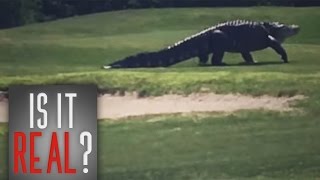 IS IT REAL?- Giant Gator Walks Across Florida Golf Course | Real Or Fake?