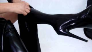 LATEX RUBBER HIGHS BOOTS SIZE 6-13 HEEL15cm PRODUCER- POLAND-NEW