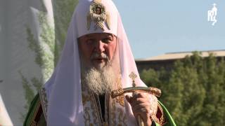 Патриарх Кирилл совершил закладку храма на территории Тюменского президентского кадетского училища
