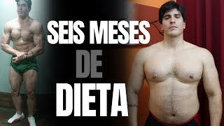 Seis meses de dieta para perda de gordura e ganho de massa muscular.
