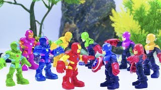 Avengers Toys Colors Squad Battle | Iron Man vs Captain America - Toys Play Time