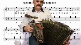 Раскинулось море широко  ? Уроки игры на гармони для начинающих.  The sea stretches wide accordion