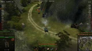 Bat Chat. breaks thru the corner defended by four of enemy's tanks
