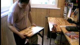СТОЛ-ПЕРЕВЕРТЫШ ДЛЯ  МАЛЕНЬКОГО ЛЕНТОПИЛЬНОГО СТАНКА  (FOLDING TABLE  FOR THE TAPE SAWING MACHINE)