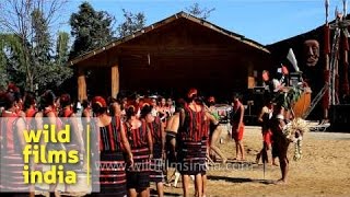 Logdrum pulling demonstrated by Phom Naga tribe, Nagaland