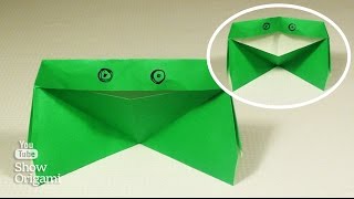 #Оригами для детей: Квакающая #лягушка из бумаги