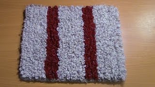 Вязание коврика на резиновой основе  Часть 1 из 6