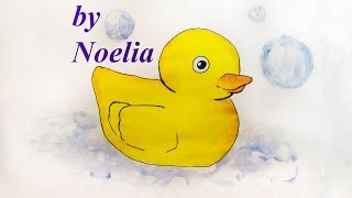 How to draw a duck for the bath / как нарисовать резиновую уточку для ванны