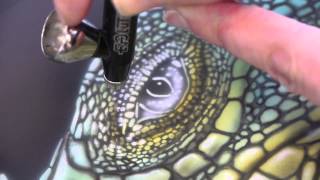 Airbrush Tutorial: Iguana Stencil Harder & Steenbeck Airbrush Anleitung