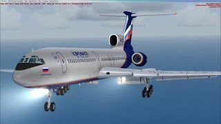 посадка не по плану FSX TU-154 URSS-Сочи в ручную с повтором с вышки