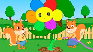 Famille d'Écureuil - Énorme Fleur Arc-en-ciel Vidéos Animé 2020 en Français 13+