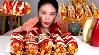 SUB 명랑핫도그 통모짜감자핫도그 먹방 Mukbang
