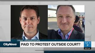 Woman claims she was paid to protest outside court in support of Huawei CFO