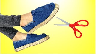 4 IDEAS DE HACER ZAPATOS Y RECICLAR ROPA, RECICLAR JEANS - DIY CLOTHES -TRANSFORMAR ROPA VIEJA