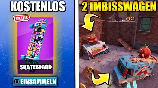 KOSTENLOSES Item erhalten ? Tanze zwischen zwei Imbisswagen | Fortnite City Chaos Herausforderung