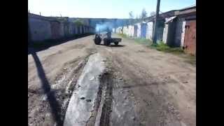 Трактор - мотоблок с прицепом и лебедкой для плуга