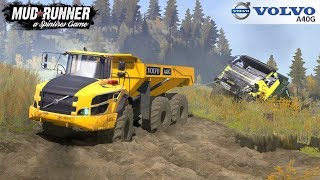 Spintires: MudRunner - VOLVO A40G Big Mining Truck Pulls out of the Ravine Truck