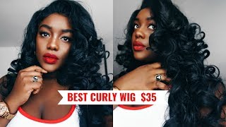 VOLUMINOUS CURLY HAIR!: Bobbi Boss Lavender Lacefront Wig Review