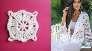 Мотив крючком для летней ажурной кофточки.