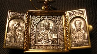 Господь Вседержитель. Казанская икона Божией Матери. Свт. Николай Чудотворец. Складень