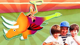 Pillamos el QUIMERATOPS y el BARRETALOPHUS!! Rodeo Stampede DINOSAURIOS con Dani y Evan