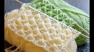 Узоры спицами.  Ажурные объемные дорожки.