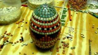 Mosaic egg 5" tall