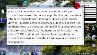 Cum sa pui smile-uri fara programe pe odnoklassniki.ru 100% GRATIS