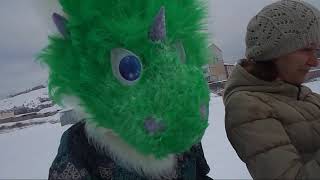 Фленди валяется в снегу (фурсьют прогулка)