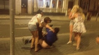 Drunk Girls Beat Up A Homeless Man Because He Asked For Money