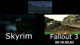 Сравнение Fallout 4 с Fallout 3 и Skyrim по размеру карты