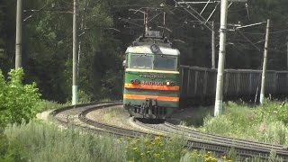 Электровоз ВЛ10У-796 с грузовым составом + толкач ВЛ10У-1001