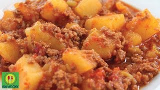 Картофель с мясным фаршем. Kıymalı patates.