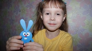 Смешарик Крош - магнит из полимерной глины.