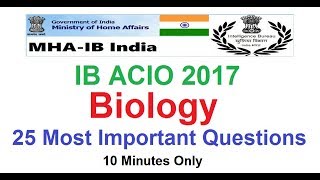 IB ACIO 2017 || 25 Most Important Biology Questions