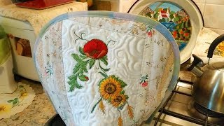 ГРЕЛКА на чайник/кастрюлю - Печворк / Стёжка ♥ Kettle Warmer Kitchen DIY ♥ Crazy Quilt Mila Bali