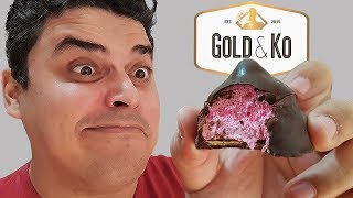 CHOCOLATE MUSA RECHEADO  MARSHMALLOW SABOR FRAMBOESA - Golden &  Ko