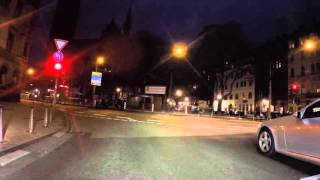 Allemagne Sarrebruck Centre ville de nuit, Gopro / Deutschland Saarbrücken city center, Gopro