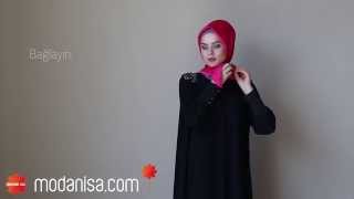 Modanisa.com - Pratik Şal Bağlama Modelleri - Yaprak Stili