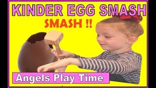 KINDER EGG SMASH, Opening Chocolate Kinder Eggs Toy Opening