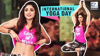 Shilpa Shetty Performs Tough Yoga Asanas For Media On International Day Of Yoga | LehrenTV