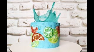 Торт ВСПЛЕСК! Рисунок на торте. Карамельная ваза